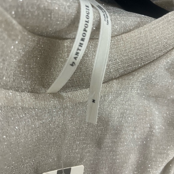 Anthropologie Shimmering Cream Blouse - Picture 5 of 7